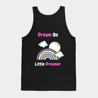 Dream On Little Dreamer Girls Tee Tank Top